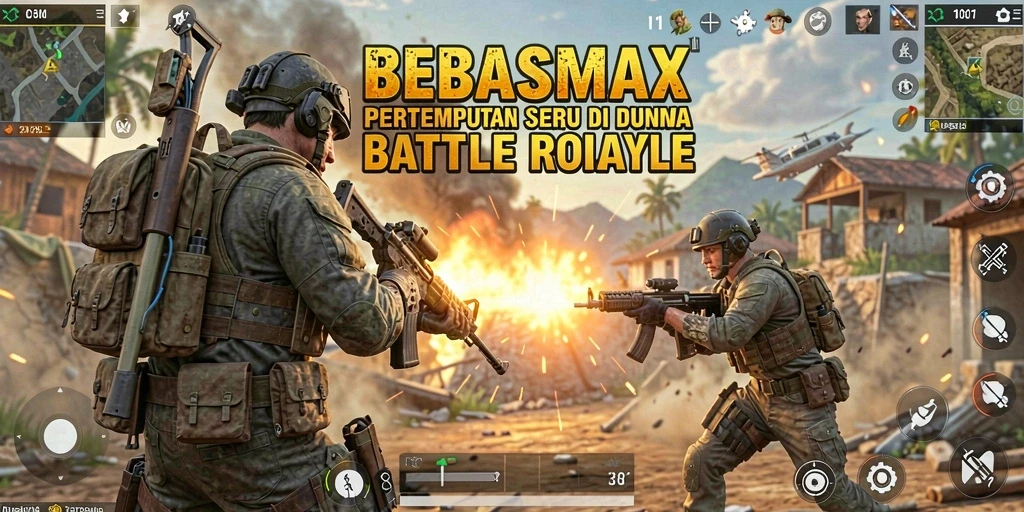 Gambaran gameplay seru dari <strong>BEBASMAX</strong> dalam pertempuran Battle Royale.