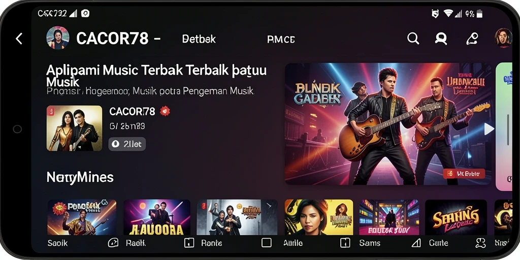 Screenshot utama CACOR78 menampilkan pengalaman bermain musik interaktif.