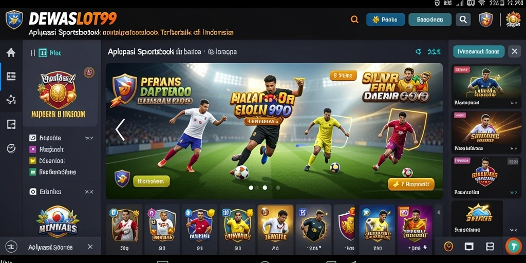 Antarmuka menarik dari DEWASLOT99 saat bermain taruhan olahraga.