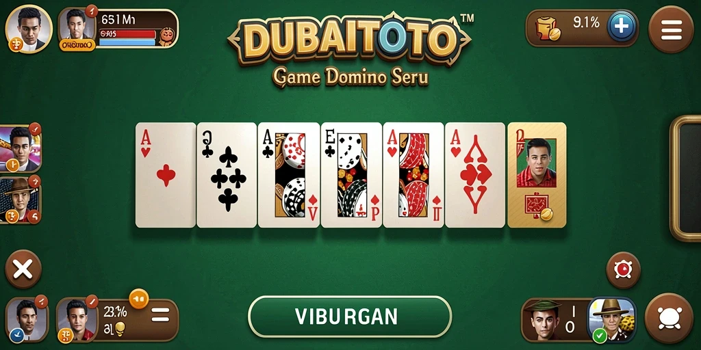 Tampilan gameplay seru di DUBAITOTO dengan domino klasik.