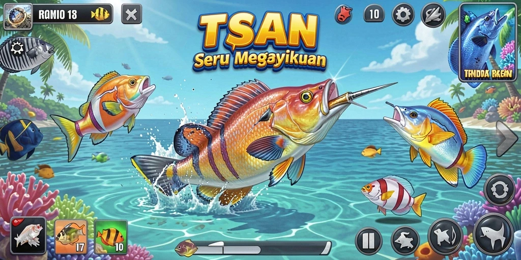 Tampilan gameplay seru dalam game Tembak Ikan F7F7.