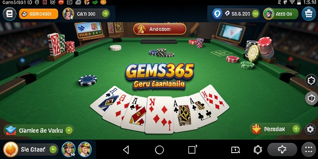 Tampilan gameplay seru GEMS365 dalam permainan Gaple.