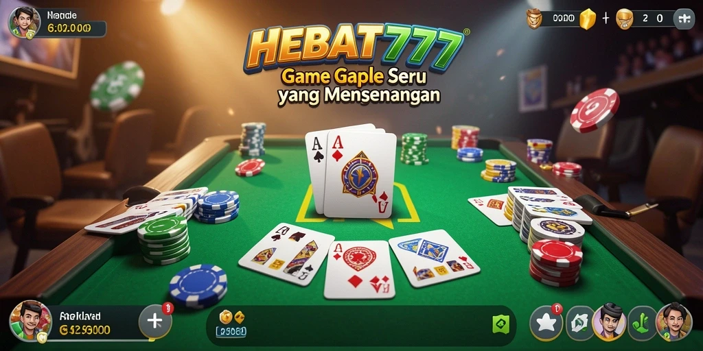 Tampilan gameplay Gaple yang seru di HEBAT777.