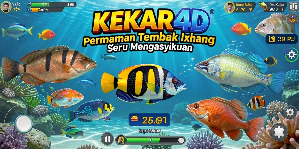 Tampilan gameplay KEKAR4D yang menarik saat menembak ikan.