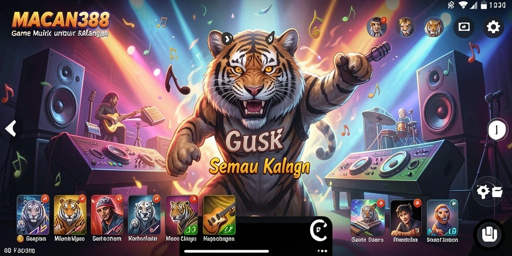 Screenshot menunjukkan gameplay seru dari game musik MACAN388.