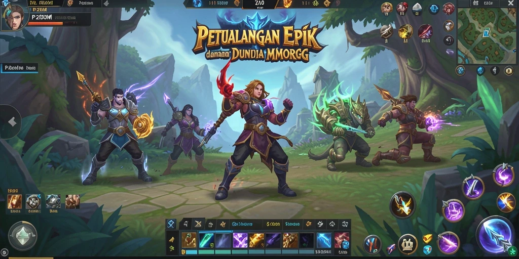 Tangkapan layar utama dari gameplay P200M yang menampilkan aksi seru dalam dunia MMORPG.
