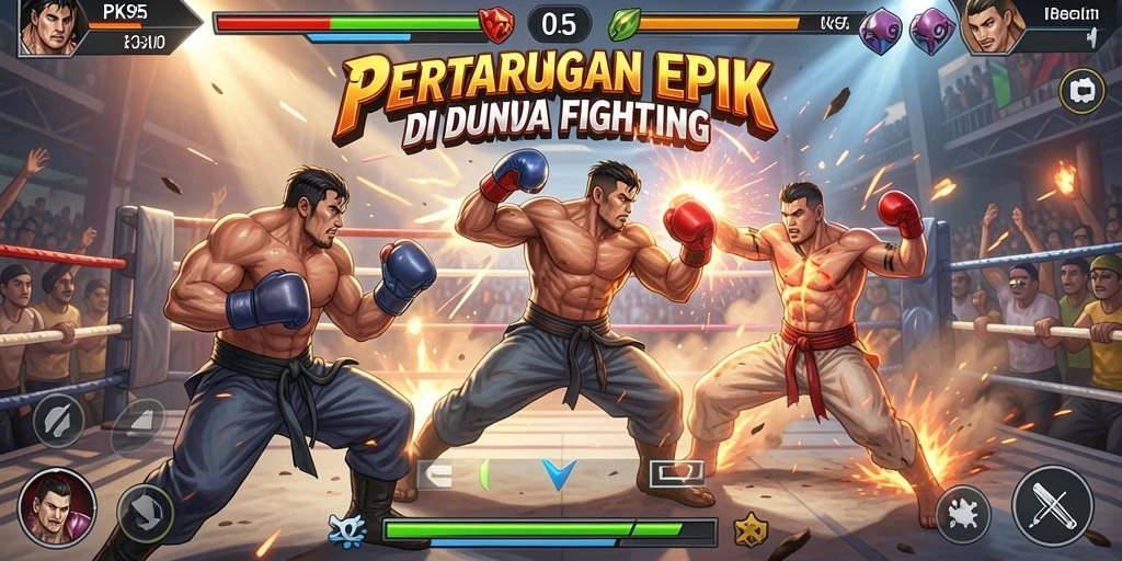 Gameplay utama PK95 dengan aksi pertarungan yang seru.