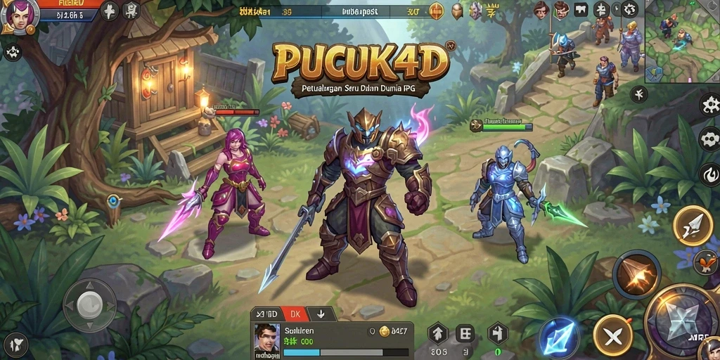 Screenshot yang menunjukkan aksi epic dalam gameplay RPG PUCUK4D.