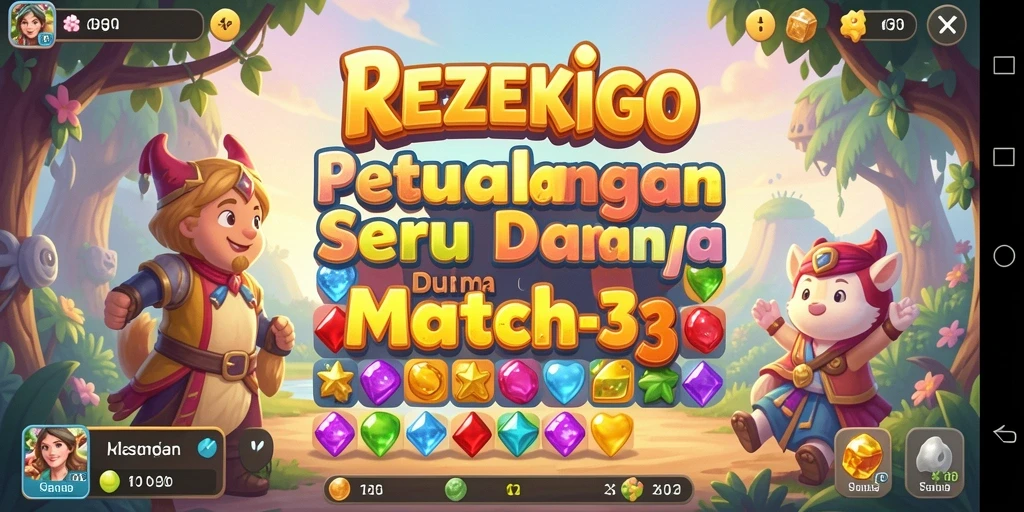 Tampilan gameplay seru di REZEKIGO dengan elemen match-3.