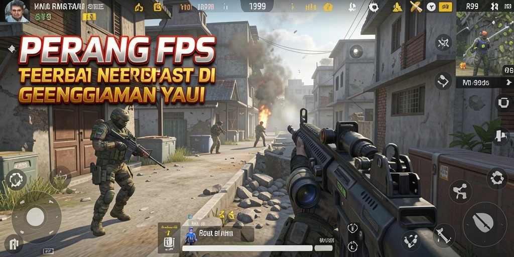 Tangkapan layar menunjukkan aksi seru dalam game FPS RR999.