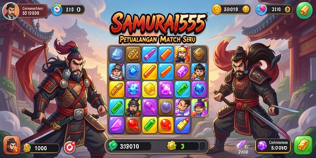Tampilan gameplay seru SAMURAI555 yang penuh warna dan menantang.