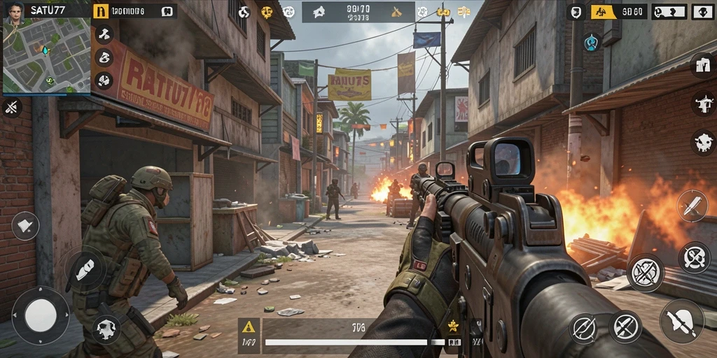 Gameplay dinamis dalam SATU77 yang penuh aksi.