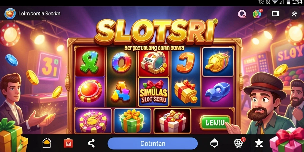 Menampilkan gameplay menarik dari SLOTSRI saat berputar di mesin slot
