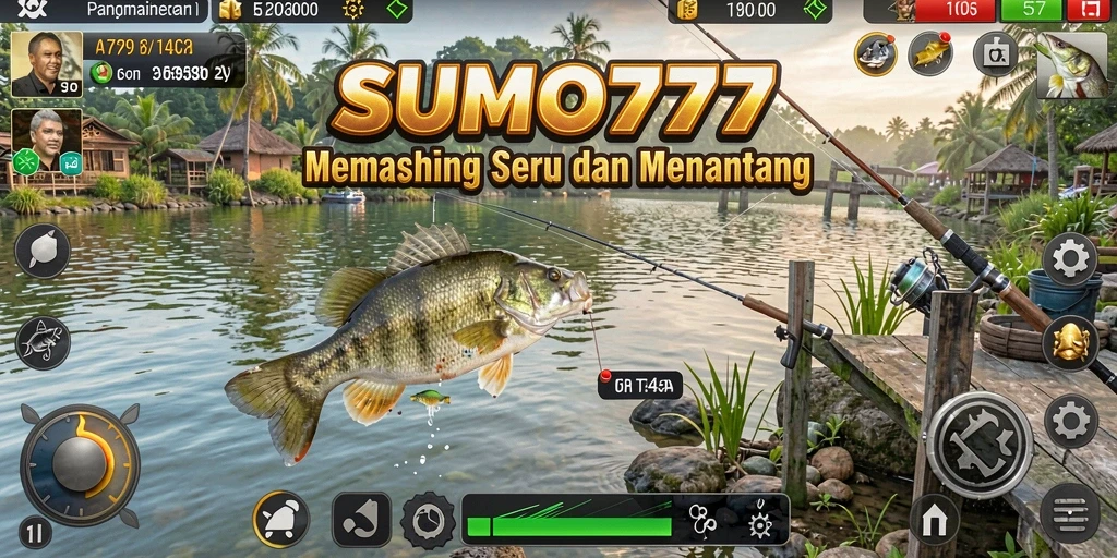 Tampilan gameplay memancing yang mendebarkan di SUMO777.