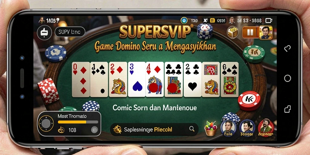 Tampilan gameplay seru dalam SUPERSVIP dengan aksi Domino yang mendebarkan.