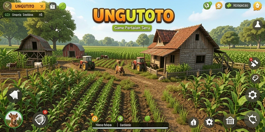 Tampilan gameplay UNGUTOTO yang menampilkan keseruan bertani.