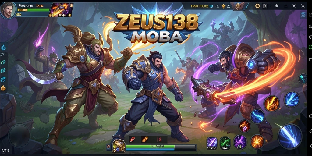 Screenshot ZEUS138 menunjukkan aksi pertarungan MOBA yang mendebarkan.